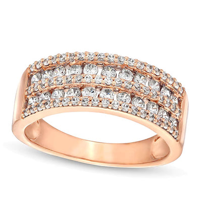0.75 CT. TW Diamond Multi-Row Band in 10K Rose Gold