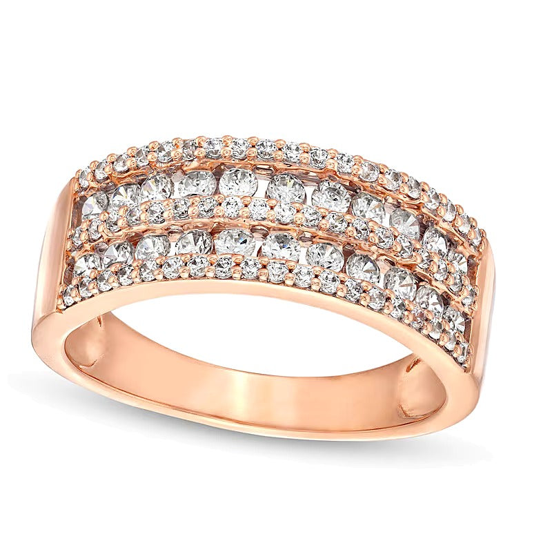 0.75 CT. TW Diamond Multi-Row Band in 10K Rose Gold