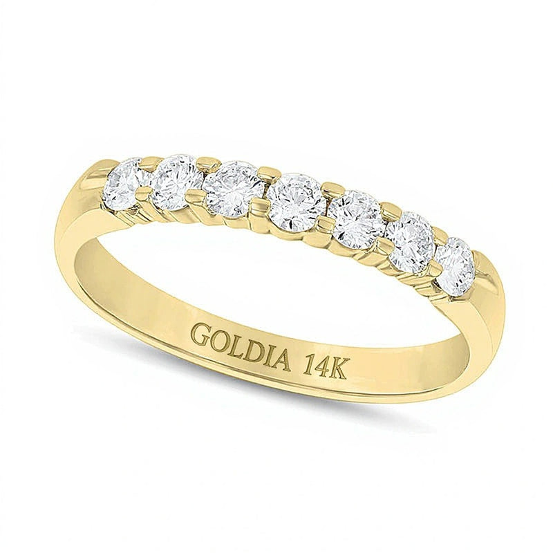 0.5 CT. TW Diamond Seven Stone Anniversary Band in 14K Gold (G/SI2)