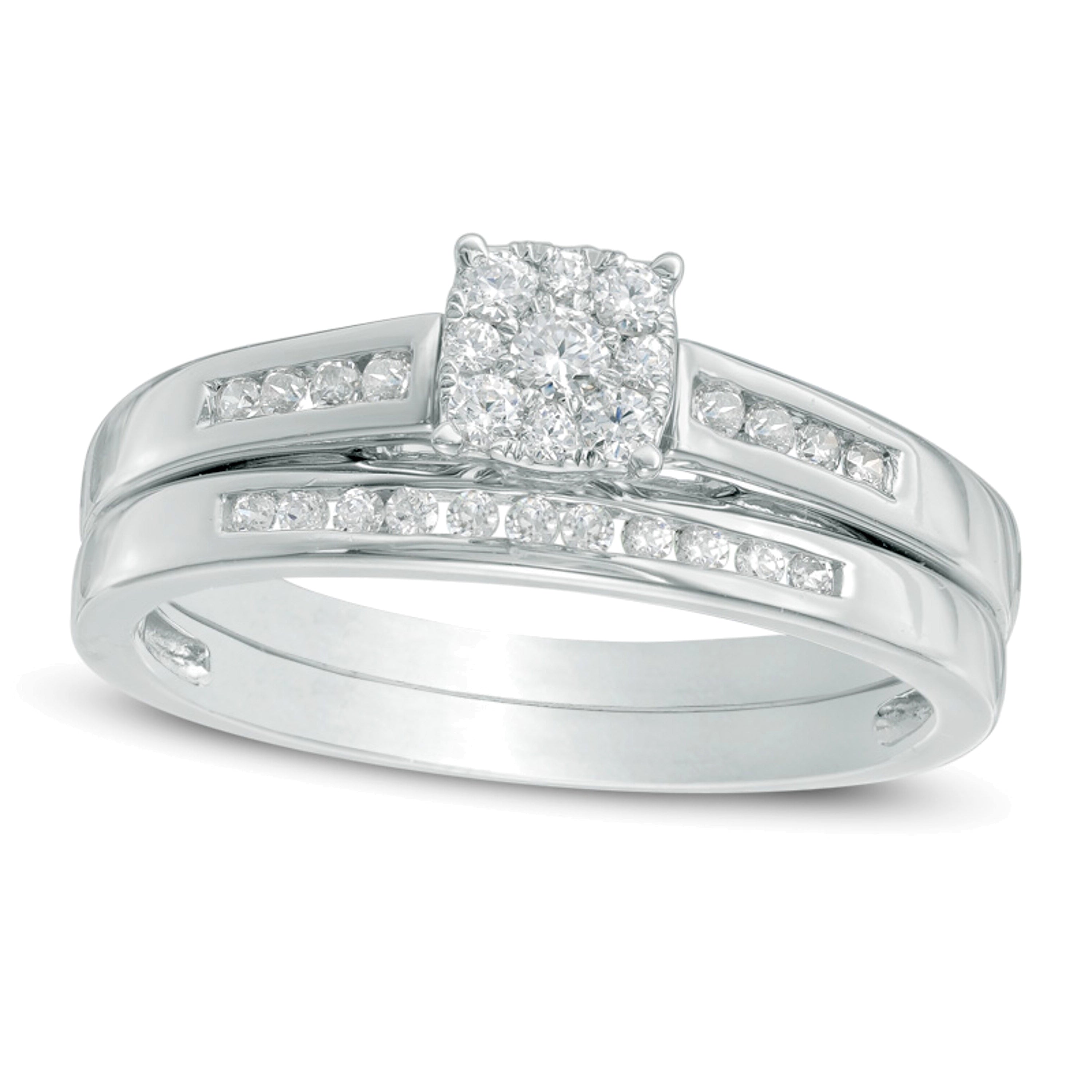 0.33 CT. TW Multi-Diamond Bridal Set in 10K White Gold