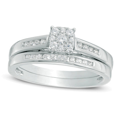 0.33 CT. TW Multi-Diamond Bridal Set in 10K White Gold