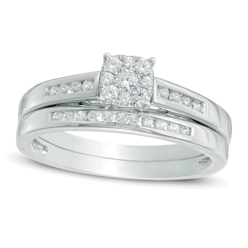 0.33 CT. TW Multi-Diamond Bridal Set in 10K White Gold
