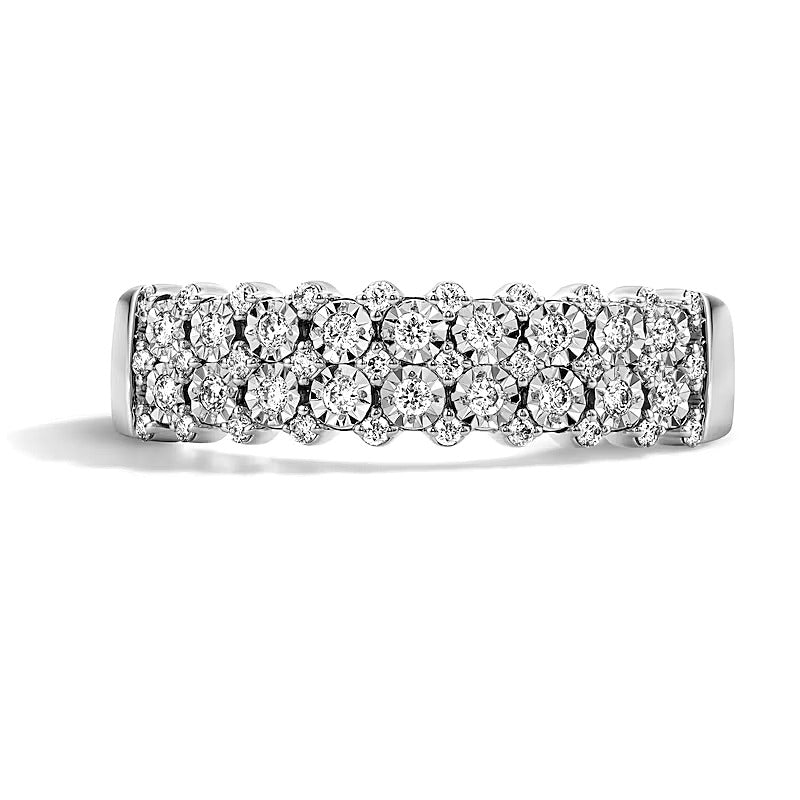 0.25 CT. TW Diamond Multi-Row Anniversary Band in 10K White Gold