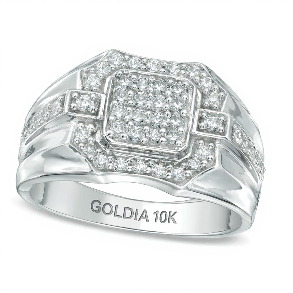 0.75 CT. TW Cushion-Shape Multi-Diamond Ring in 10K White Gold