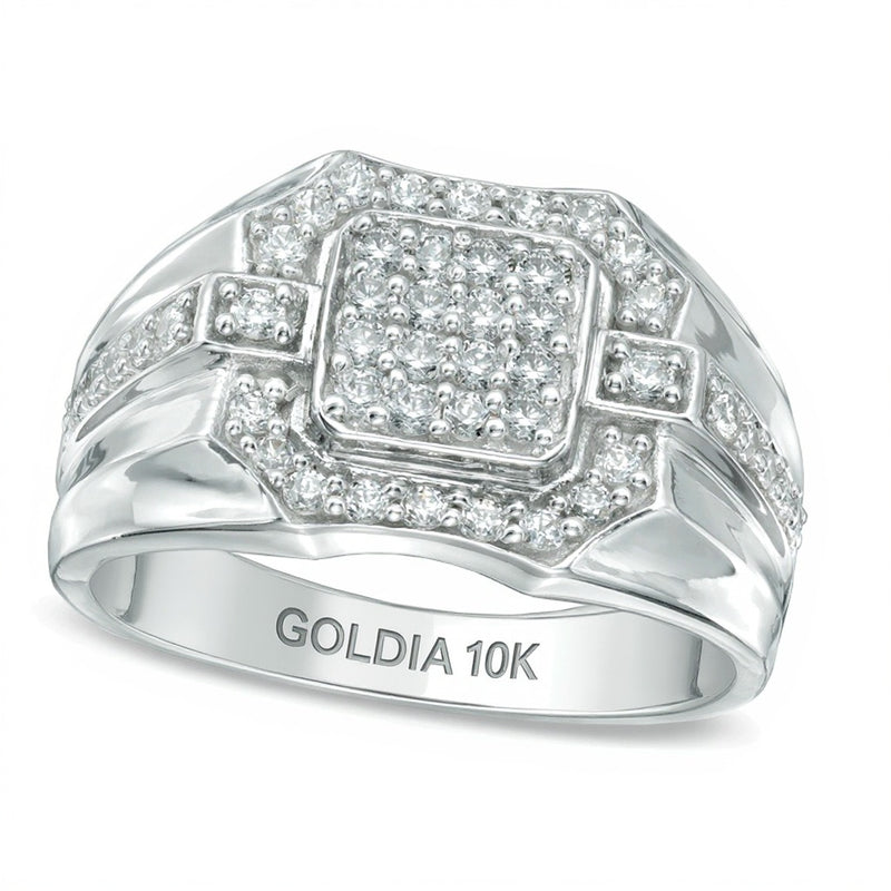 0.75 CT. TW Cushion-Shape Multi-Diamond Ring in 10K White Gold