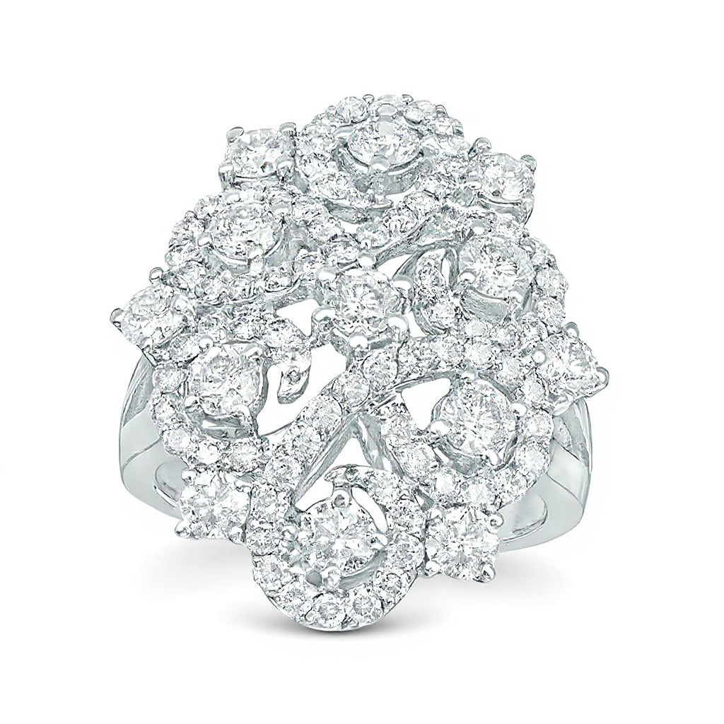 2.5 CT. TW Diamond Filigree Swirl Ring in 14K White Gold