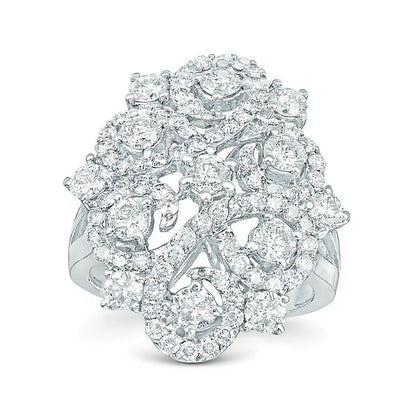 2.5 CT. TW Diamond Filigree Swirl Ring in 14K White Gold