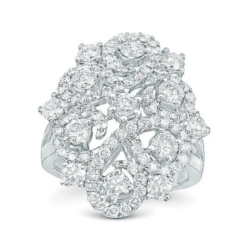 2.5 CT. TW Diamond Filigree Swirl Ring in 14K White Gold