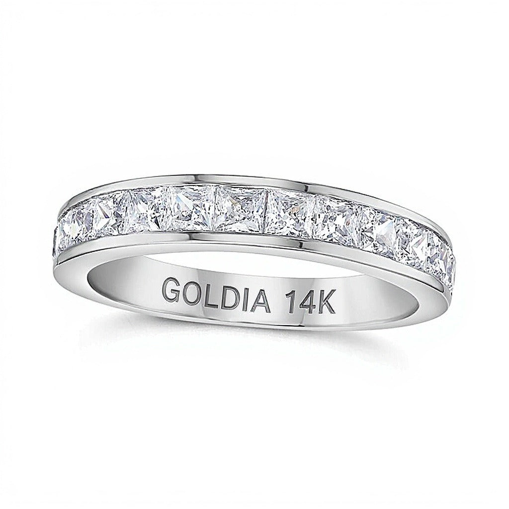 1.0 CT. TW Princess-Cut Diamond Wedding Band in 14K White Gold (I/SI2)