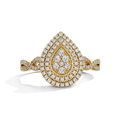 0.5 CT. TW Multi-Diamond Double Frame Engagement Ring in 10K Gold