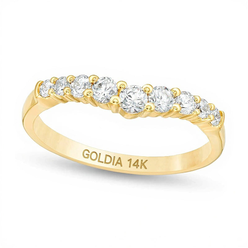 0.38 CT. TW Diamond Contour Anniversary Band in 14K Gold