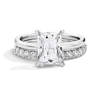 2.0 CT. TW Radiant-Cut Lab-Grown Diamond Bridal Set in 14K White Gold (F/VS2)
