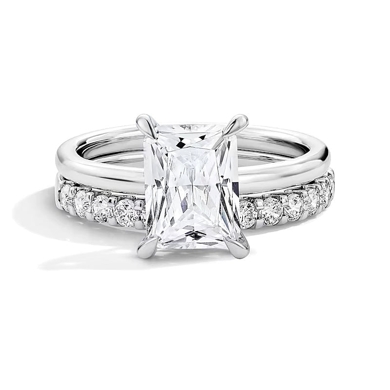 2.0 CT. TW Radiant-Cut Lab-Grown Diamond Bridal Set in 14K White Gold (F/VS2)