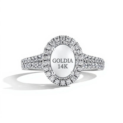 1.0 CT. TW Oval Lab-Grown Diamond Double-Frame Engagement Ring in 14K White Gold (F/VS2)