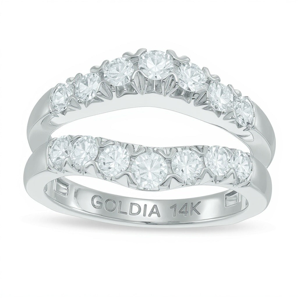 1.0 CT. TW Diamond Contour Solitaire Enhancer in 14K White Gold