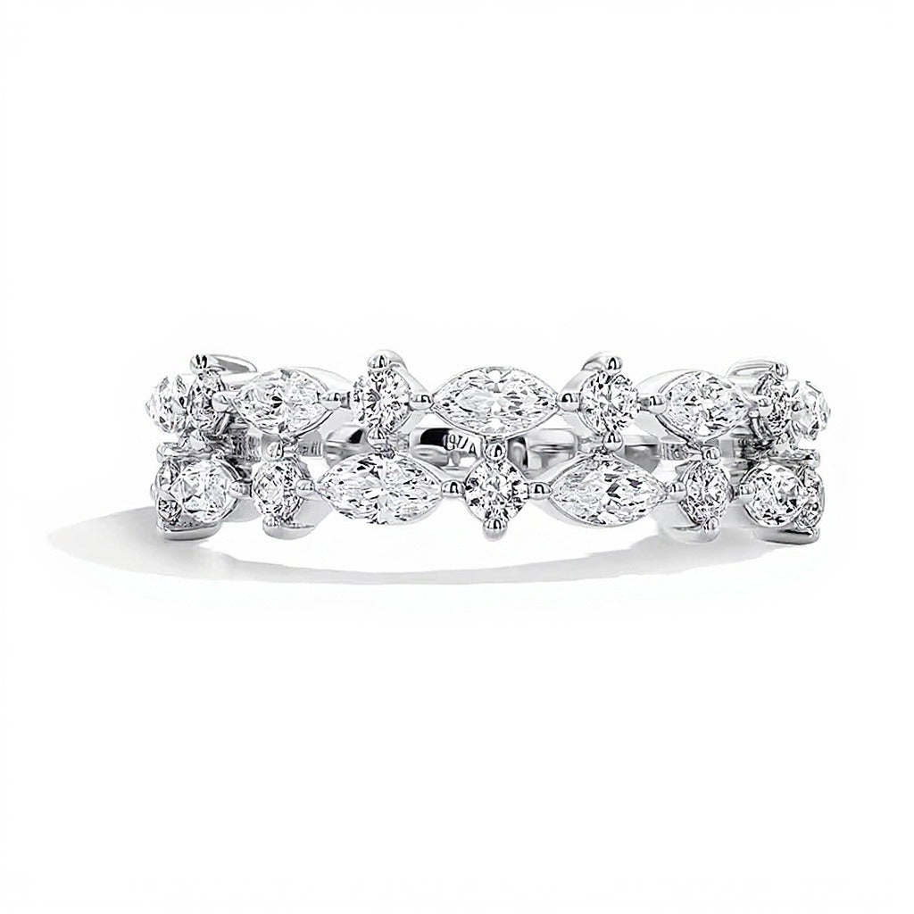 0.75 CT. TW Lab-Grown Diamond Multi-Shape Anniversary Band in 14K White Gold (F/VS2)