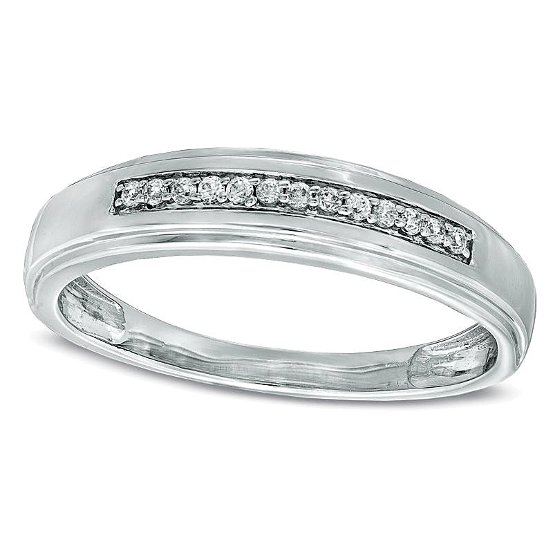 Diamond Accent Wedding Band in 10K White Gold