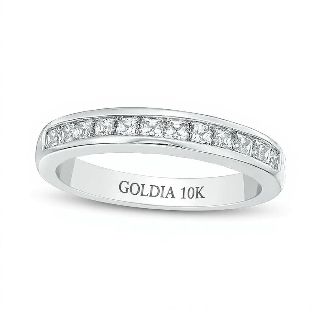 0.63 CT. TW Princess-Cut Diamond Wedding Band in 10K White Gold