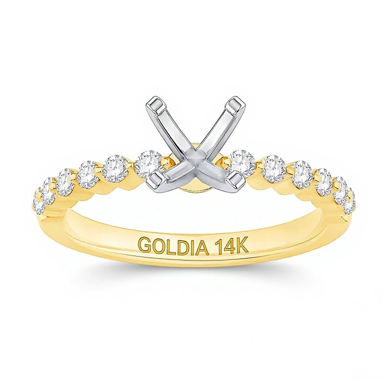 0.33 CT. TW Diamond Vintage-Inspired Solitaire Semi Mount in 14K Gold