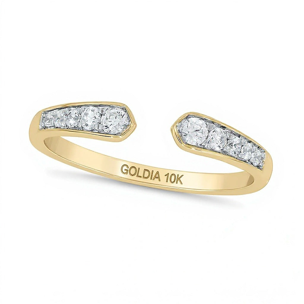 0.2 CT. TW Diamond Graduated Open Shank Stackable Band in 10K Gold