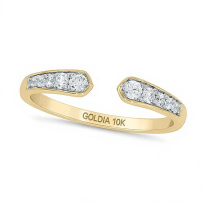 0.2 CT. TW Diamond Graduated Open Shank Stackable Band in 10K Gold