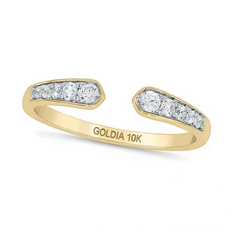 0.2 CT. TW Diamond Graduated Open Shank Stackable Band in 10K Gold