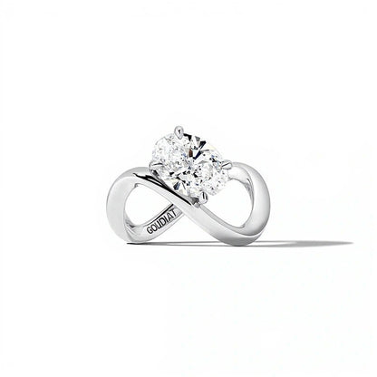 Zales x SHAHLA 2.0 CT. Oval Lab-Grown Diamond Solitaire Infinity Ring in Platinum (F/VS2)