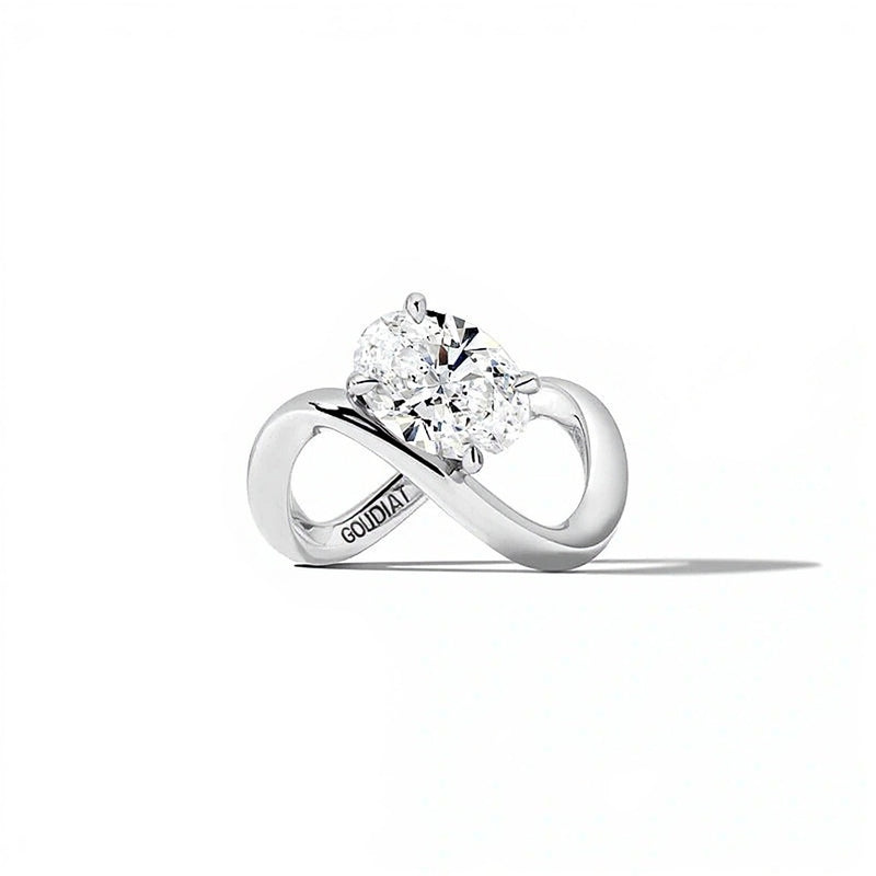 Zales x SHAHLA 2.0 CT. Oval Lab-Grown Diamond Solitaire Infinity Ring in Platinum (F/VS2)