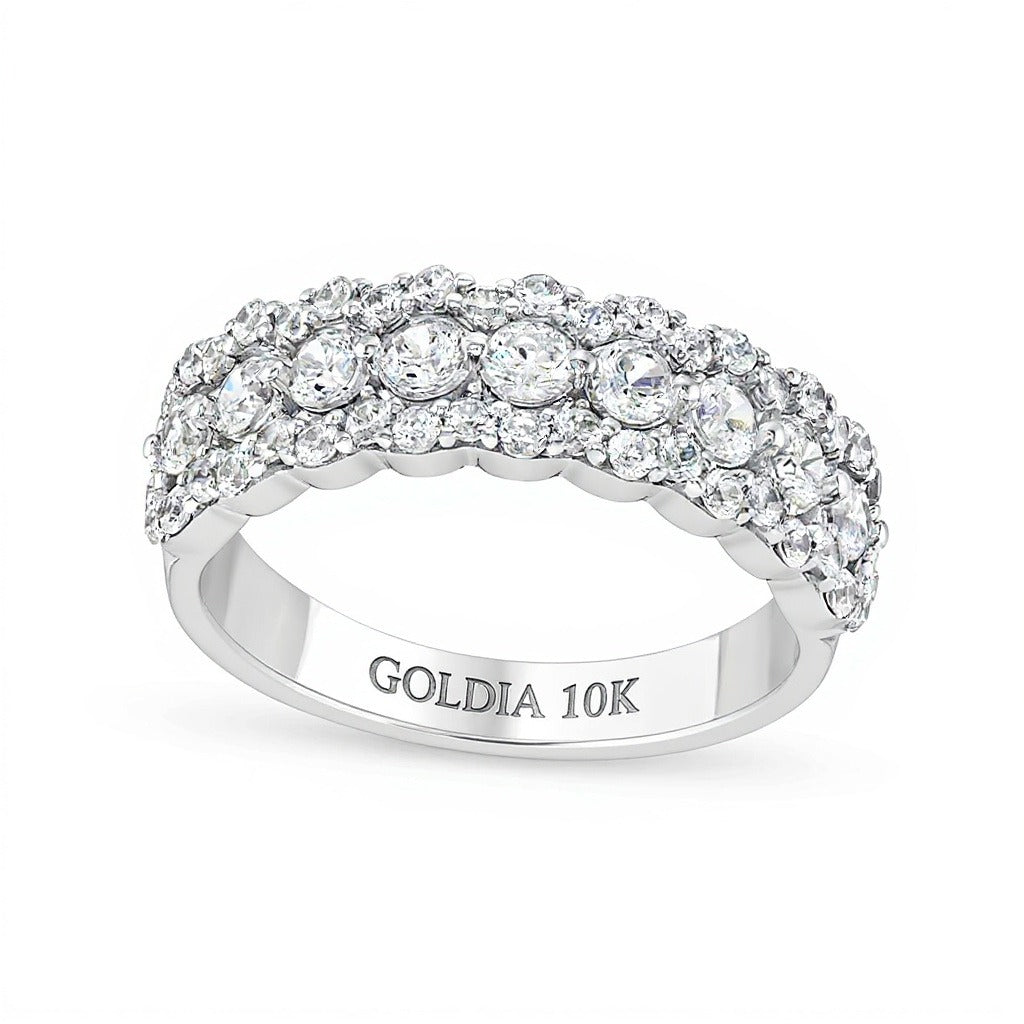 1.0 CT. TW Diamond Scallop Edge Band in 10K White Gold