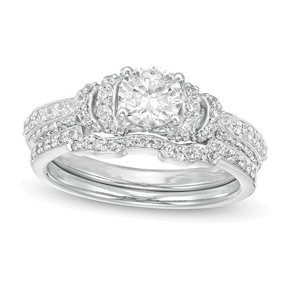 1.2 CT. TW Diamond Collar Bridal Set in 14K White Gold