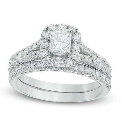 1.5 CT. TW Radiant-Cut Diamond Bridal Set in 14K White Gold (I/I1)