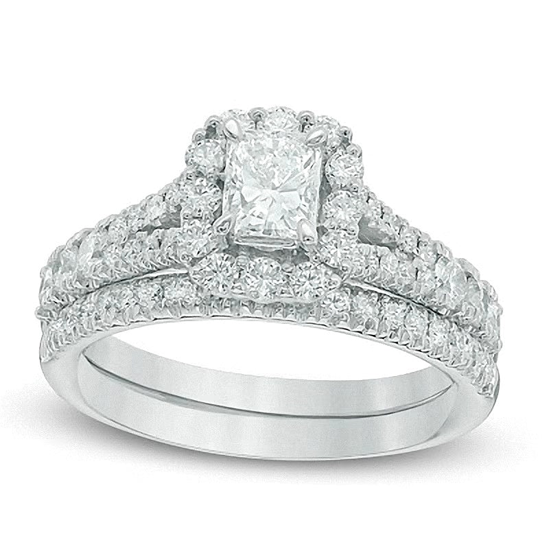 1.5 CT. TW Radiant-Cut Diamond Bridal Set in 14K White Gold (I/I1)