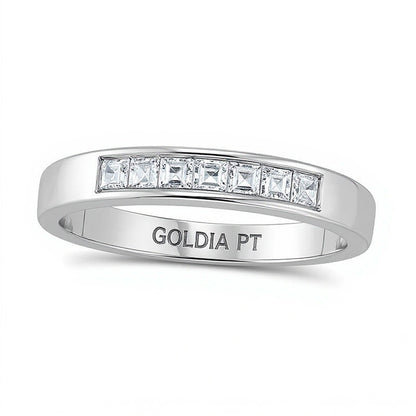 0.5 CT. TW Princess-Cut Diamond Nine Stone Wedding Band in Platinum (H/VS2)