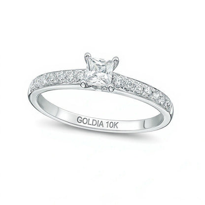 0.5 CT. TW Princess-Cut Diamond Engagement Ring in 10K White Gold
