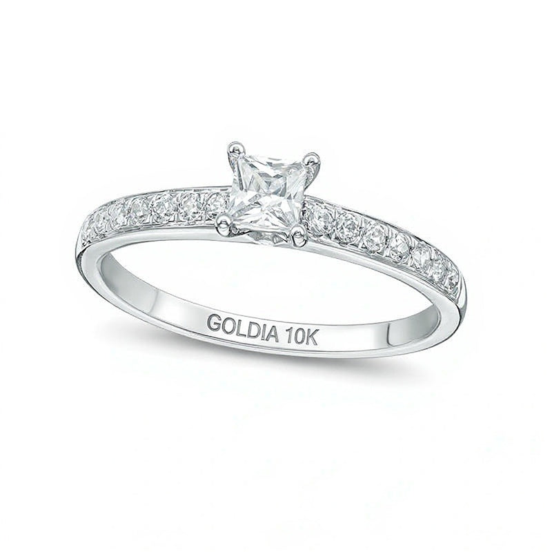 0.5 CT. TW Princess-Cut Diamond Engagement Ring in 10K White Gold