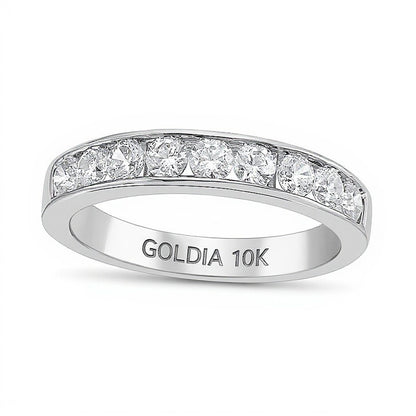 0.75 CT. TW Diamond Channel Nine Stone Band in 10K White Gold (I/I2)