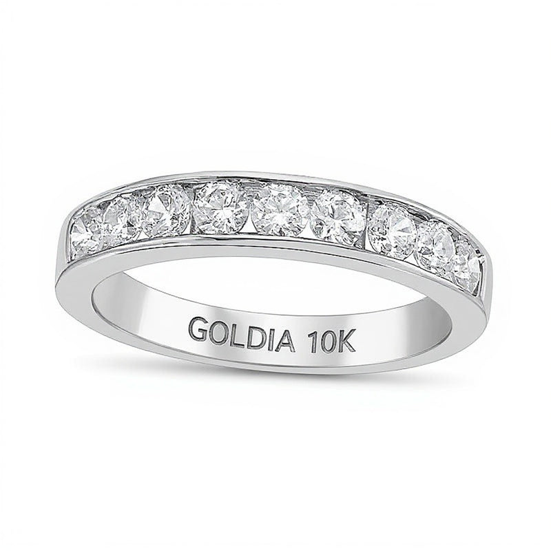 0.75 CT. TW Diamond Channel Nine Stone Band in 10K White Gold (I/I2)