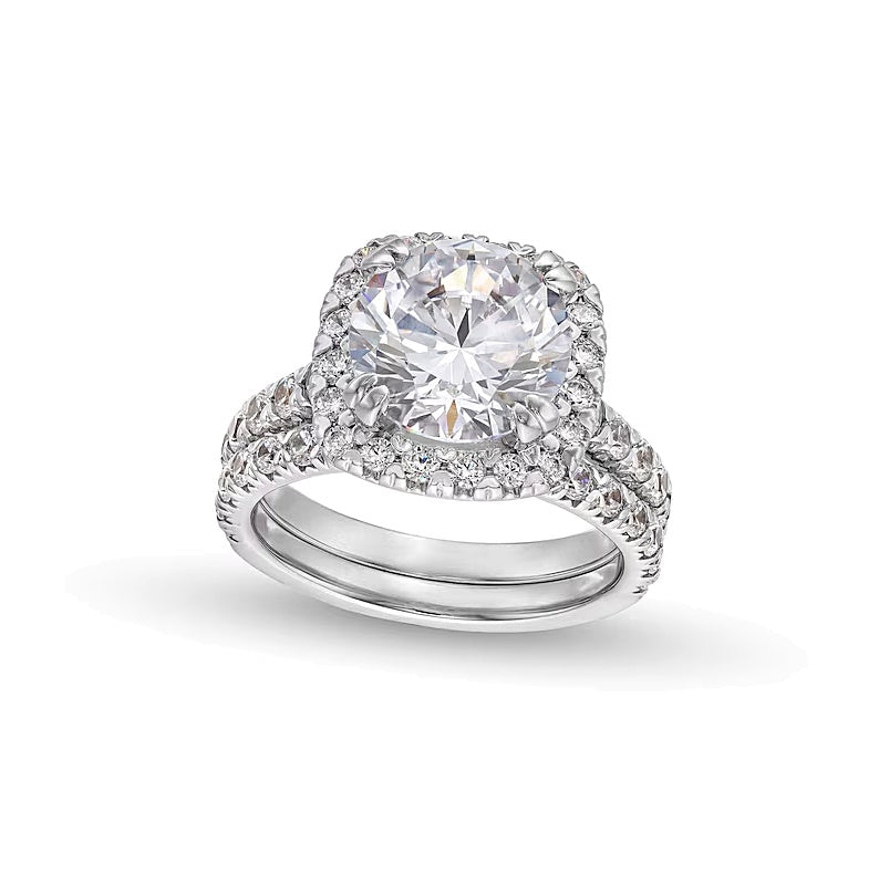5.5 CT. TW Lab-Grown Diamond Framed Bridal Set in 14K White Gold (I/SI2)