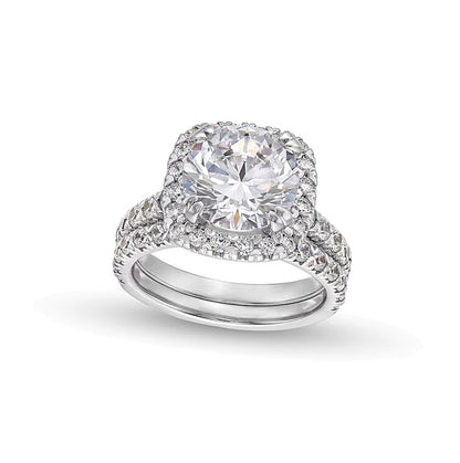 5.5 CT. TW Lab-Grown Diamond Framed Bridal Set in 14K White Gold (I/SI2)