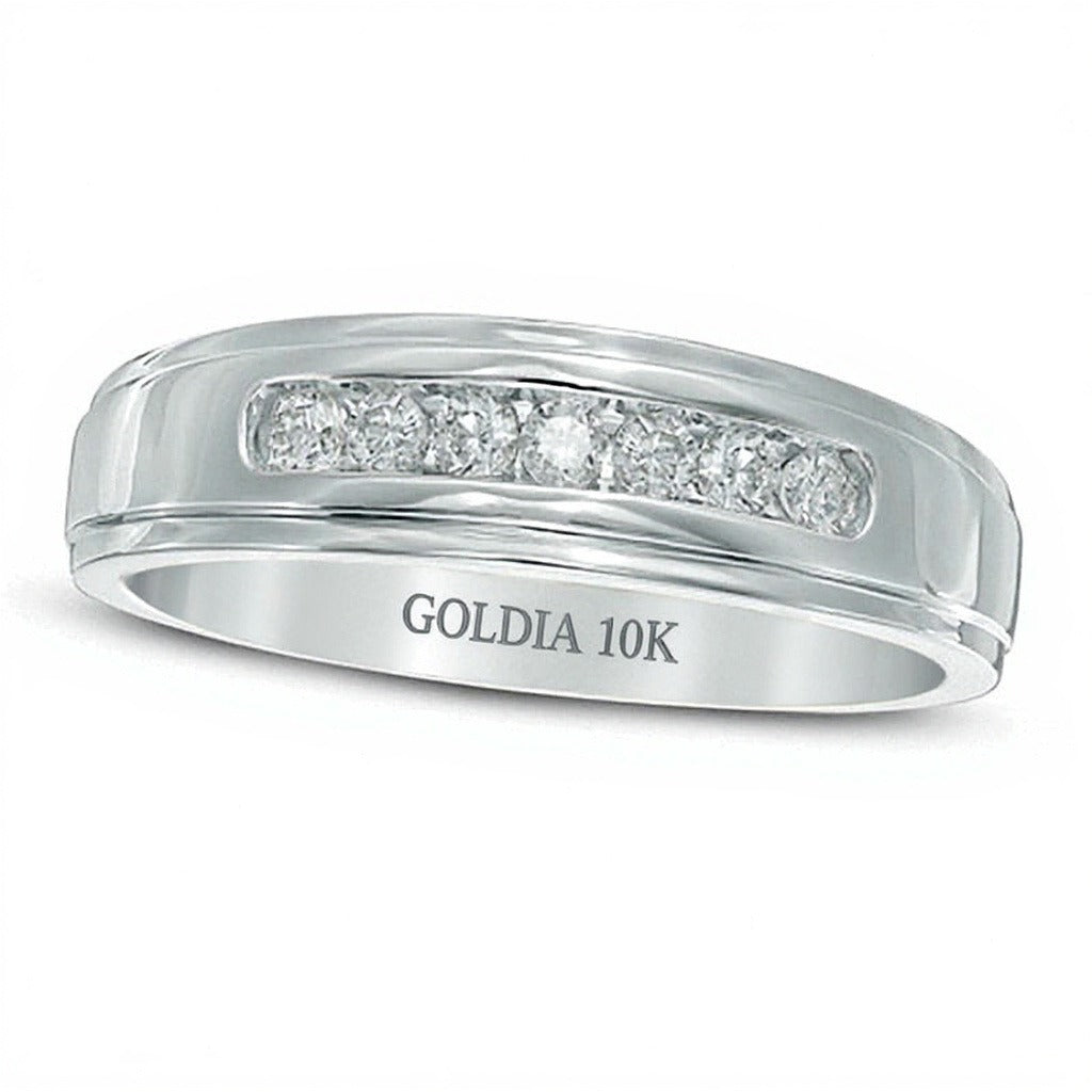 0.25 CT. TW Diamond Comfort Fit Band in 10K White Gold