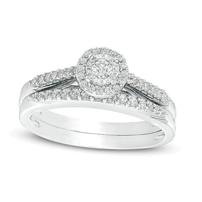 0.33 CT. TW Diamond Frame Bridal Set in 10K White Gold