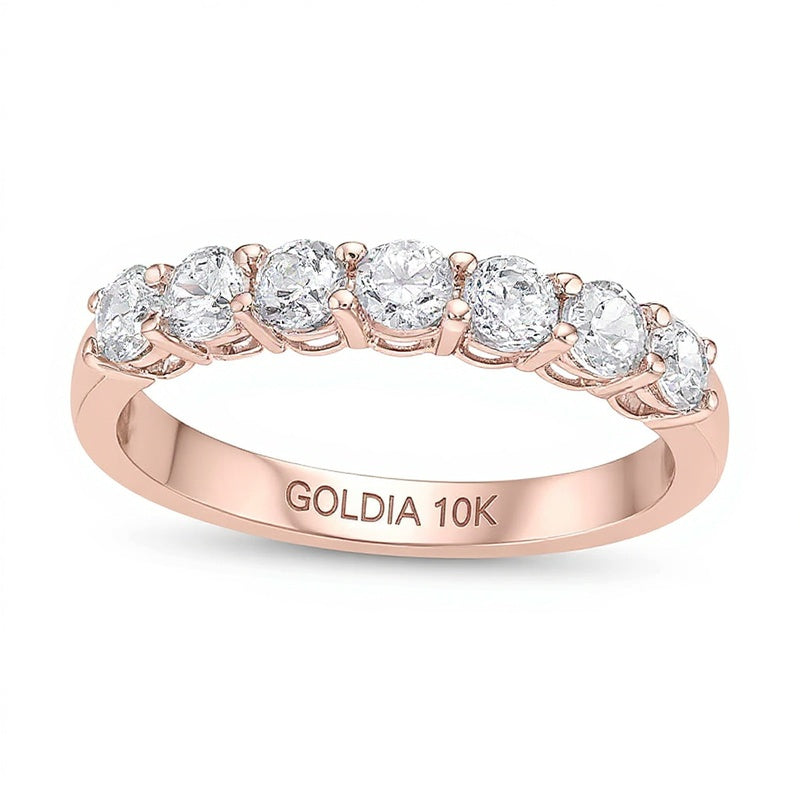 0.75 CT. TW Diamond Seven Stone Band in 10K Rose Gold (I/I2)