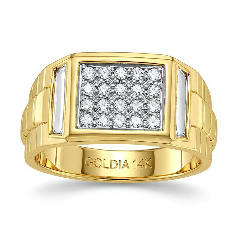 0.5 CT. TW Diamond PavÃ© Square Band in 14K Gold