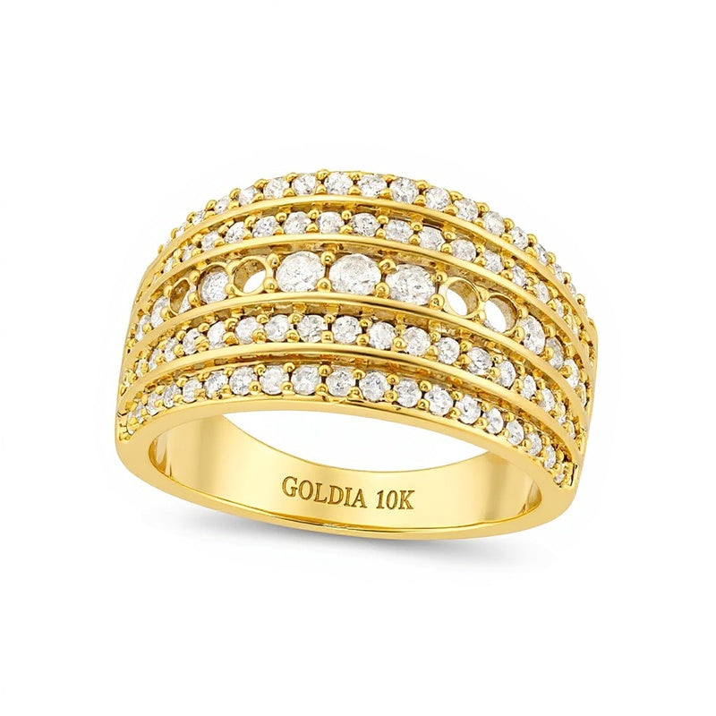 1.0 CT. TW Diamond Multi-Row Stack Band in 10K Gold
