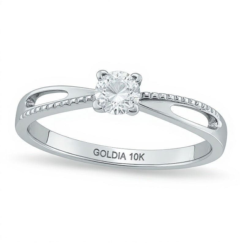 0.17 CT. Diamond Solitaire Promise Ring in 10K White Gold