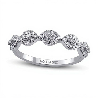 0.33 CT. TW Diamond Marquise Frame Band in 10K White Gold