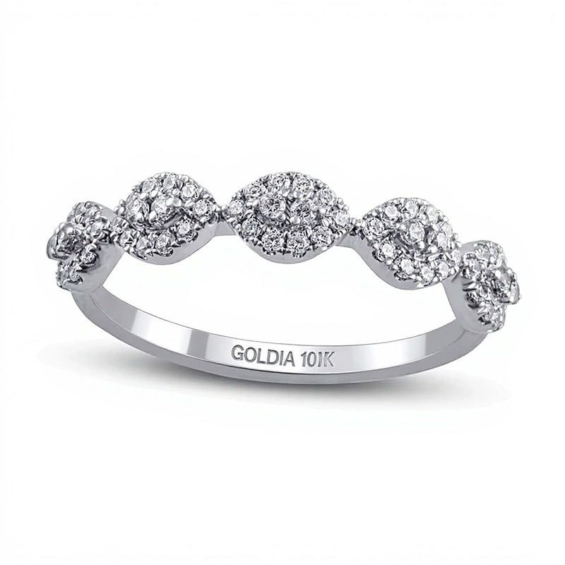 0.33 CT. TW Diamond Marquise Frame Band in 10K White Gold