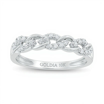 0.13 CT. TW Diamond Link Band in 10K White Gold