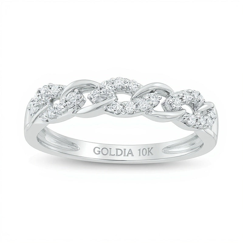0.13 CT. TW Diamond Link Band in 10K White Gold