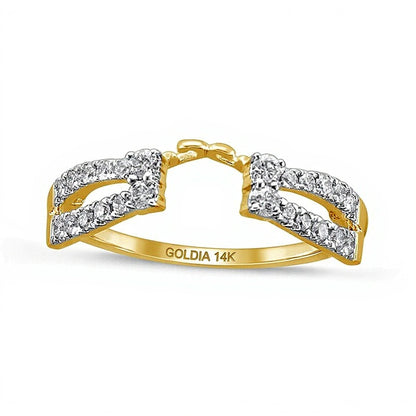 0.33 CT. TW Diamond Split Shank Wrap Solitaire Enhancer in 14K Gold